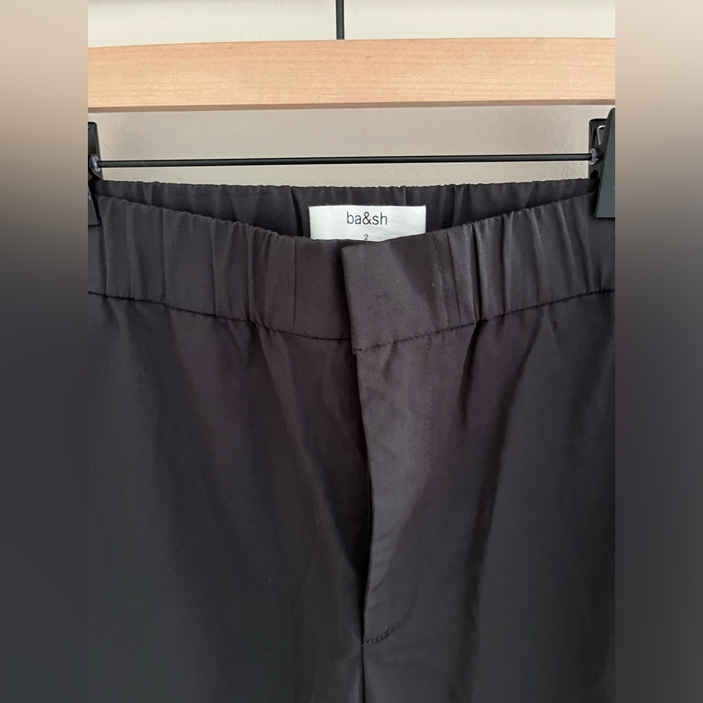 BA&SH Valmy cropped cotton tapered pants black charcoal medium US6 - Picture 7 of 10